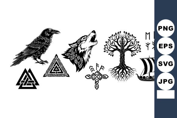 Download Viking Symbols and Norse Mythology Icons - King Collection