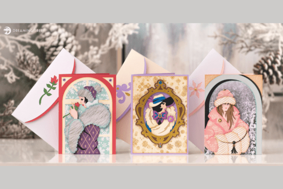 Download Winter Fashionista Note Cards SVG Bundle - Winter Collection
