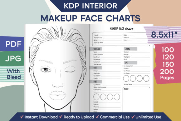 Download KDP | Makeup Face Charts Template - Makeup Collection