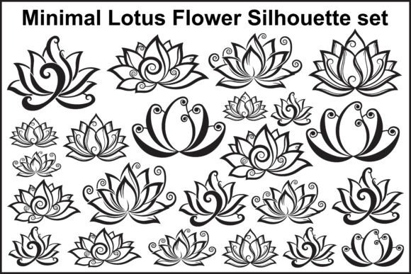 Download Elegant Minimal Lotus Flower Silhouette - Lotus Collection